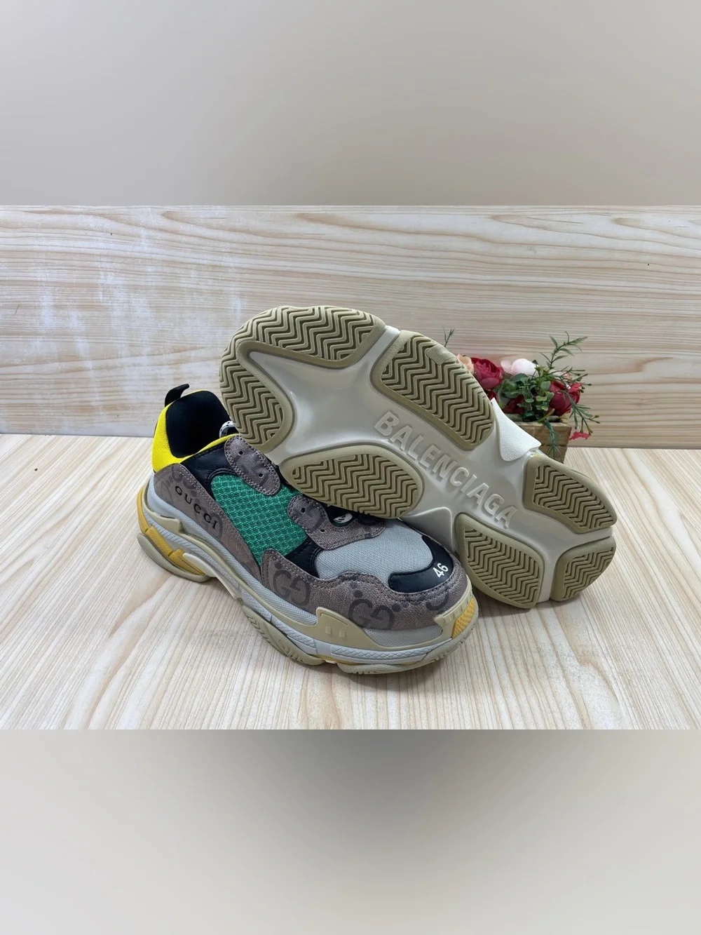 Gucci x Balenciaga The Hacker Project Triple S GG Supreme Sneakers EU 46 US 13